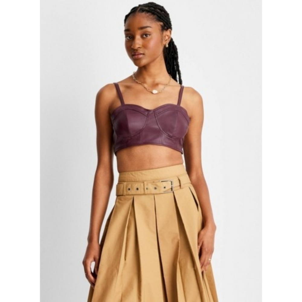 Future Collective with Reese Blutstein Strappy Faux Leather Tiny Top